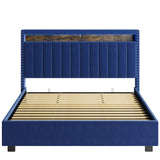 Velvet Luxury Gas Lift Storage Bed with Storage Headboard ,King Size