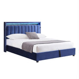 Velvet Luxury Gas Lift Storage Bed with Storage Headboard ,King Size