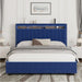 Velvet Luxury Gas Lift Storage Bed with Storage Headboard ,King Size