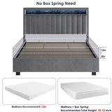 Velvet Luxury Gas Lift Storage Bed with Storage Headboard ,King Size