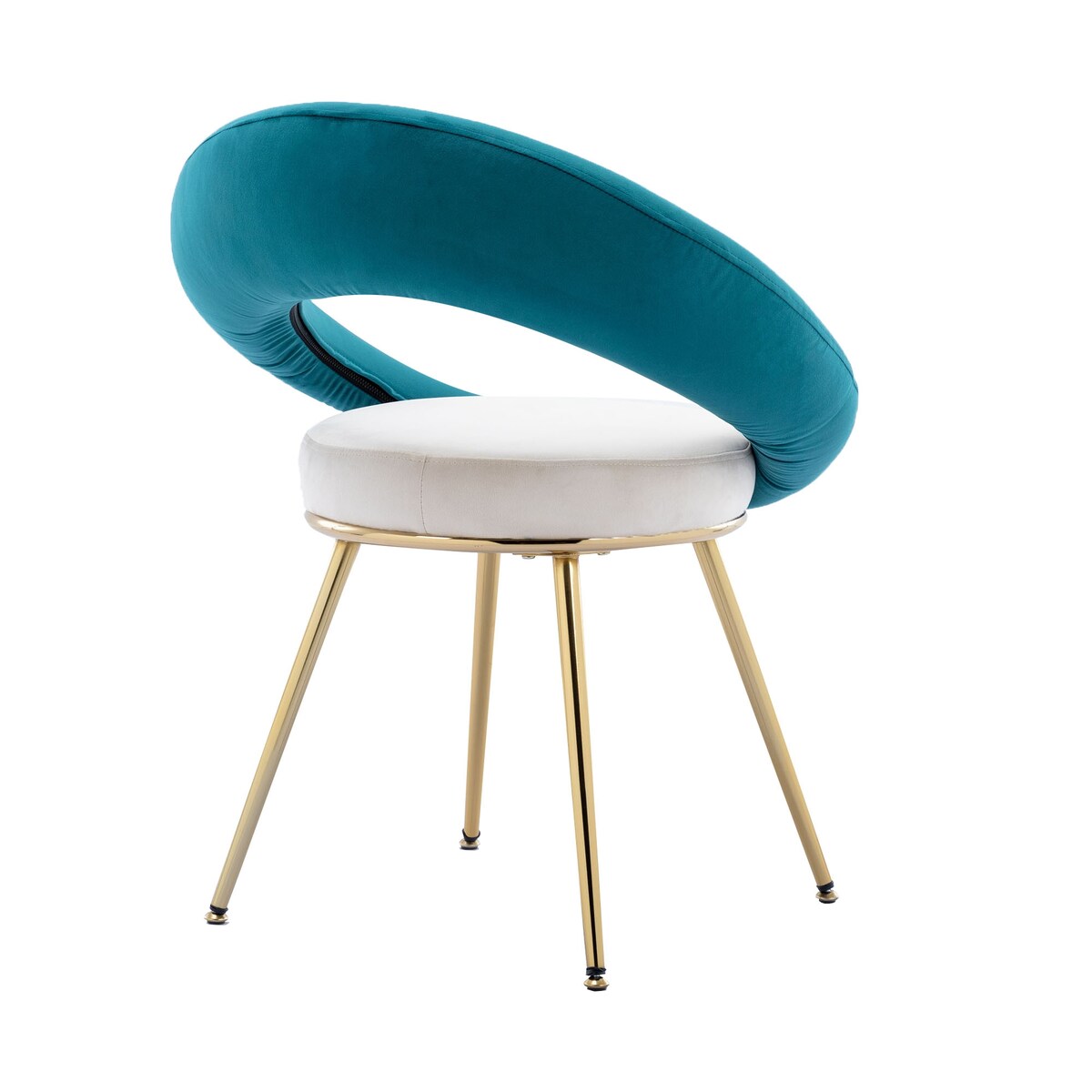Velvet Modern Accent/Conversation Lounge Chair With Gold Plated Legs, Suitable For Office, Lounge, Living Room, Set of 2