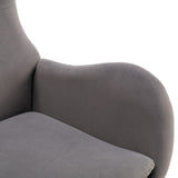 Velvet Padded Seat Rocking Chair with High Backrest and Armrests