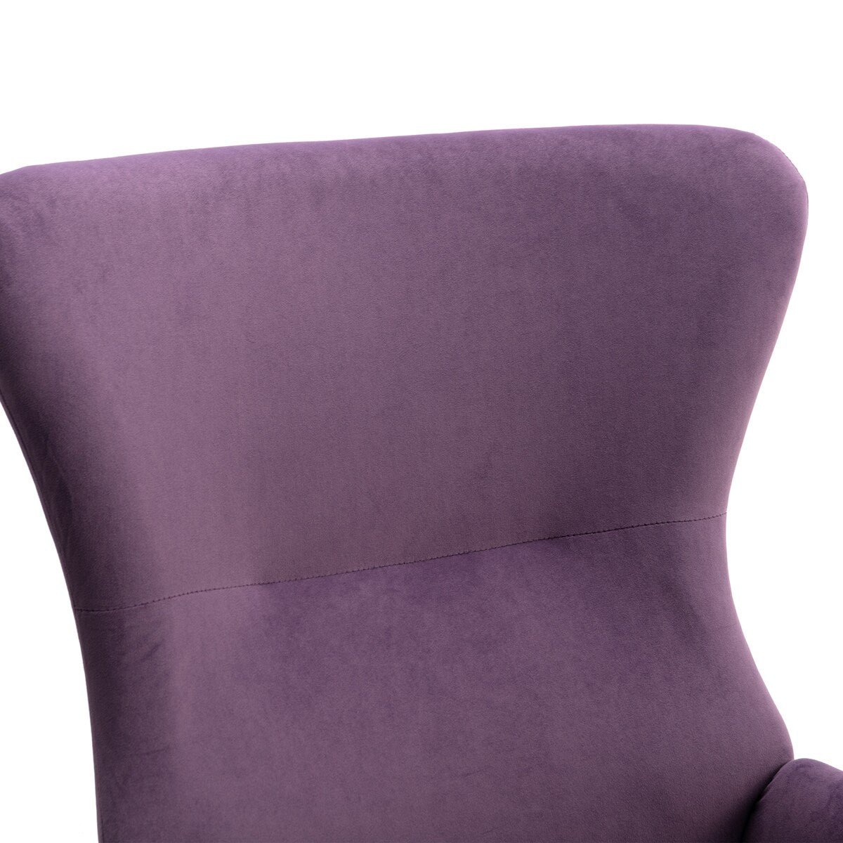 Velvet Padded Seat Rocking Chair with High Backrest and Armrests