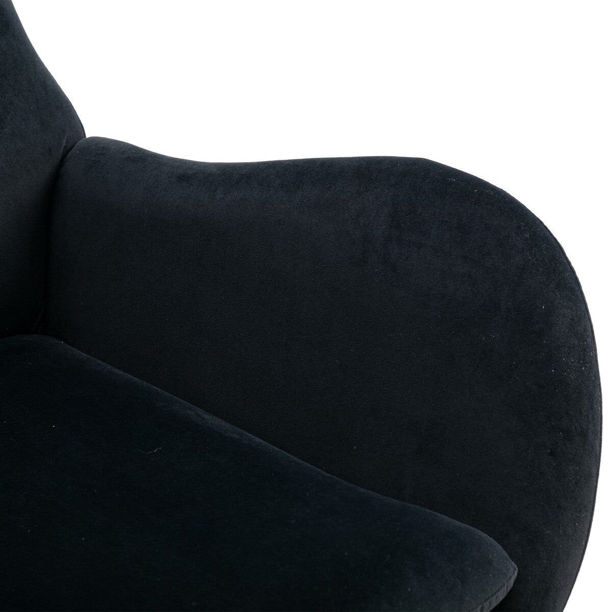 Velvet Padded Seat Rocking Chair with High Backrest and Armrests