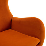 Velvet Padded Seat Rocking Chair with High Backrest and Armrests