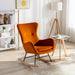 Velvet Padded Seat Rocking Chair with High Backrest and Armrests