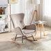 Velvet Padded Seat Rocking Chair with High Backrest and Armrests