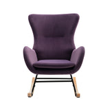 Velvet Padded Seat Rocking Chair with High Backrest and Armrests