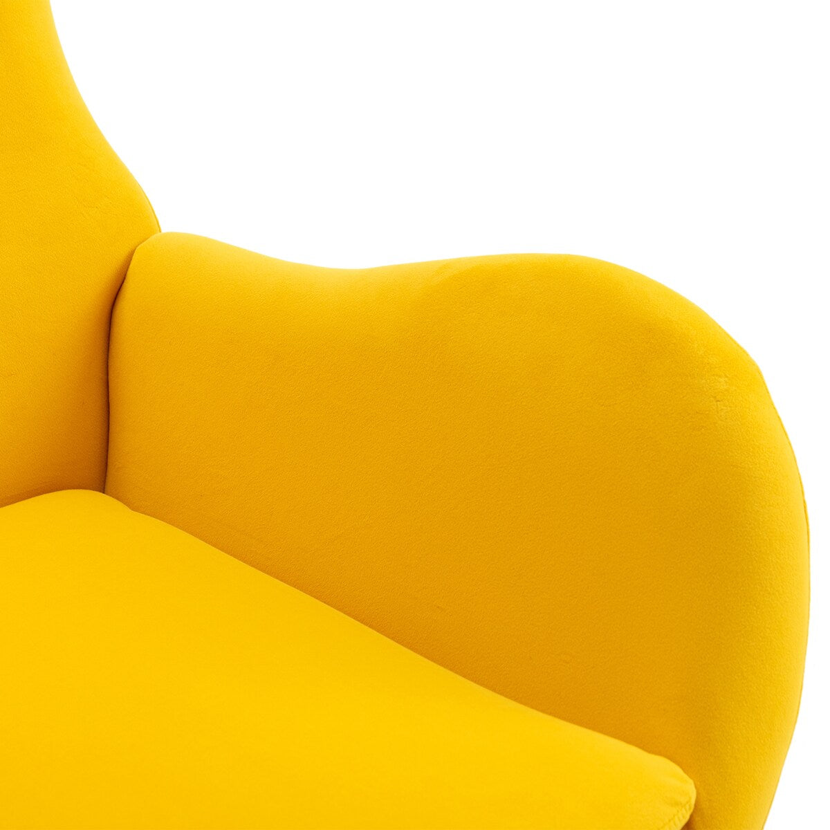 Velvet Padded Seat Rocking Chair with High Backrest and Armrests