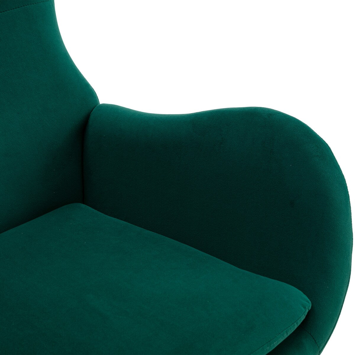 Velvet Padded Seat Rocking Chair with High Backrest and Armrests