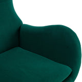 Velvet Padded Seat Rocking Chair with High Backrest and Armrests