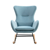 Velvet Padded Seat Rocking Chair with High Backrest and Armrests