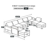 Velvet Sectional Modular Convertible Sofa Bed Set