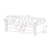 Velvet Sectional Sofa Set W/ 3-seater Sofa and Sofa Chair