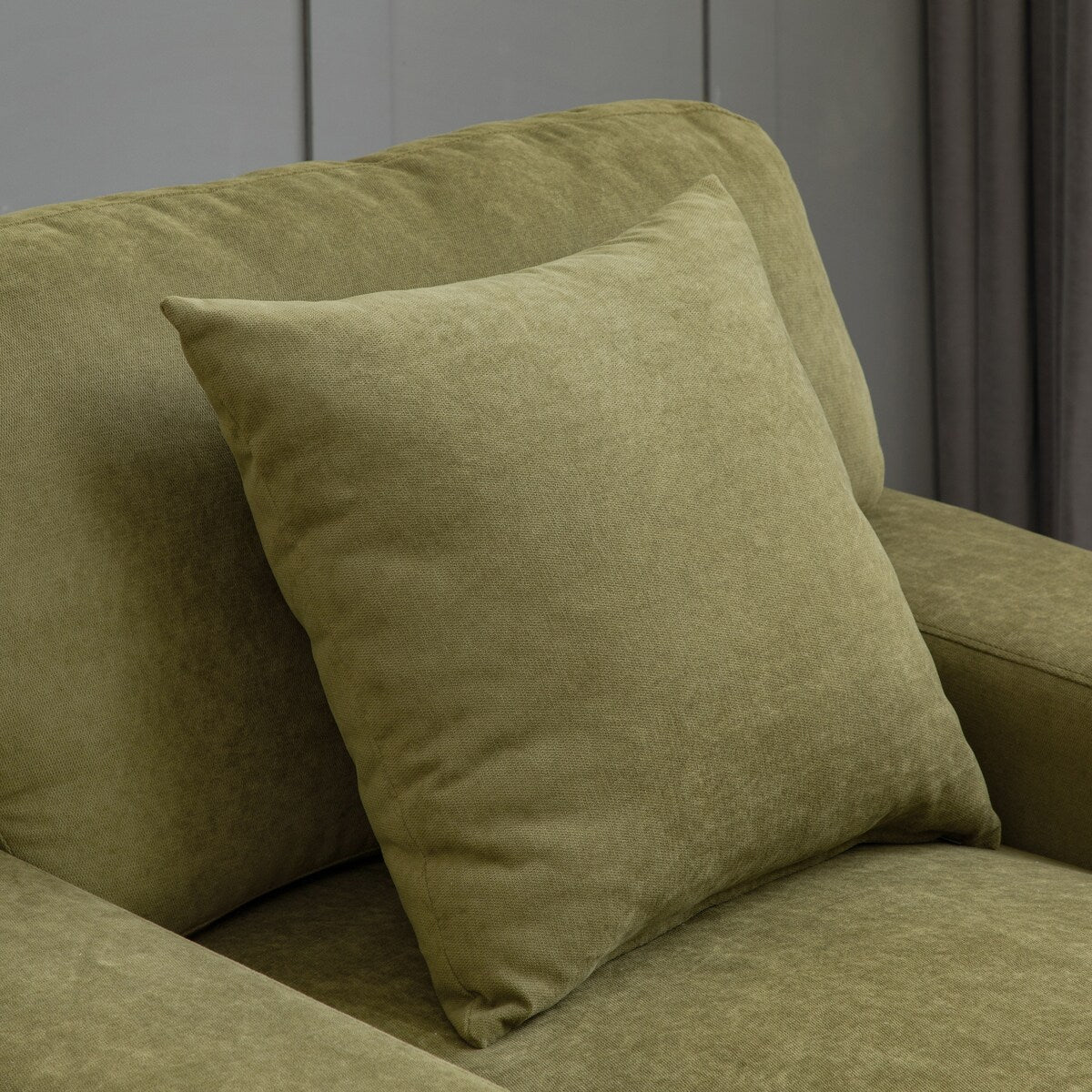 Velvet Sofa Chaise Recliners Oversized Chair Bed with Pillow, Green