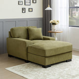 Velvet Sofa Chaise Recliners Oversized Chair Bed with Pillow, Green