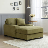 Velvet Sofa Chaise Recliners Oversized Chair Bed with Pillow, Green