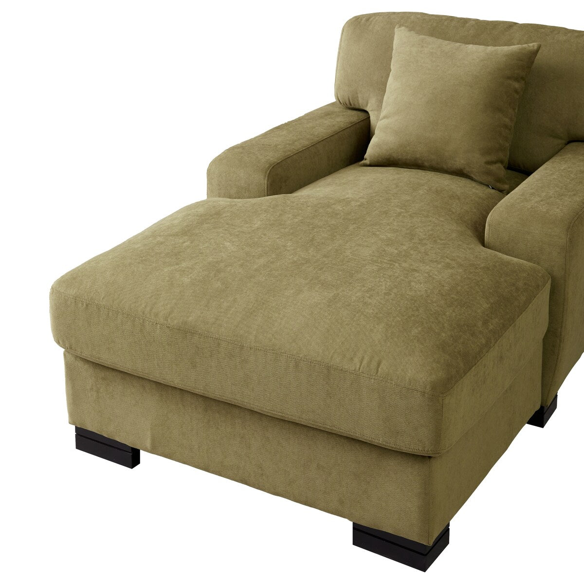 Velvet Sofa Chaise Recliners Oversized Chair Bed with Pillow, Green
