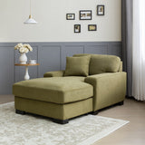 Velvet Sofa Chaise Recliners Oversized Chair Bed with Pillow, Green