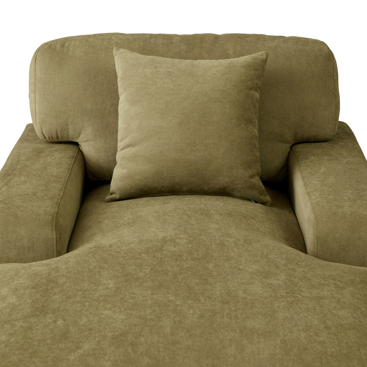 Velvet Sofa Chaise Recliners Oversized Chair Bed with Pillow, Green