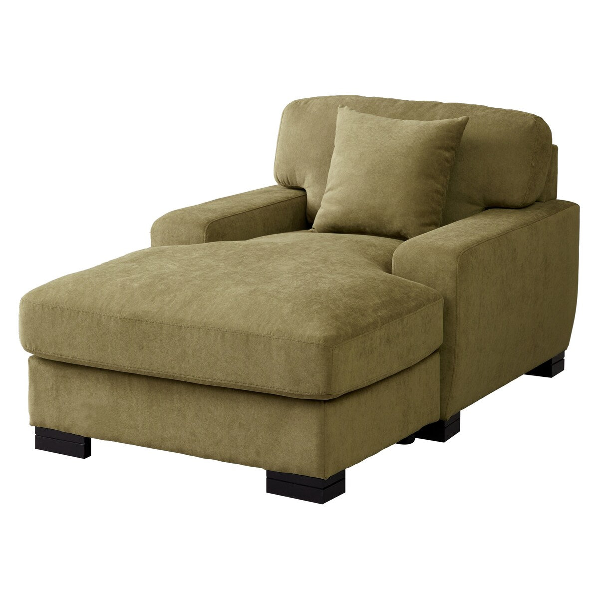 Velvet Sofa Chaise Recliners Oversized Chair Bed with Pillow, Green