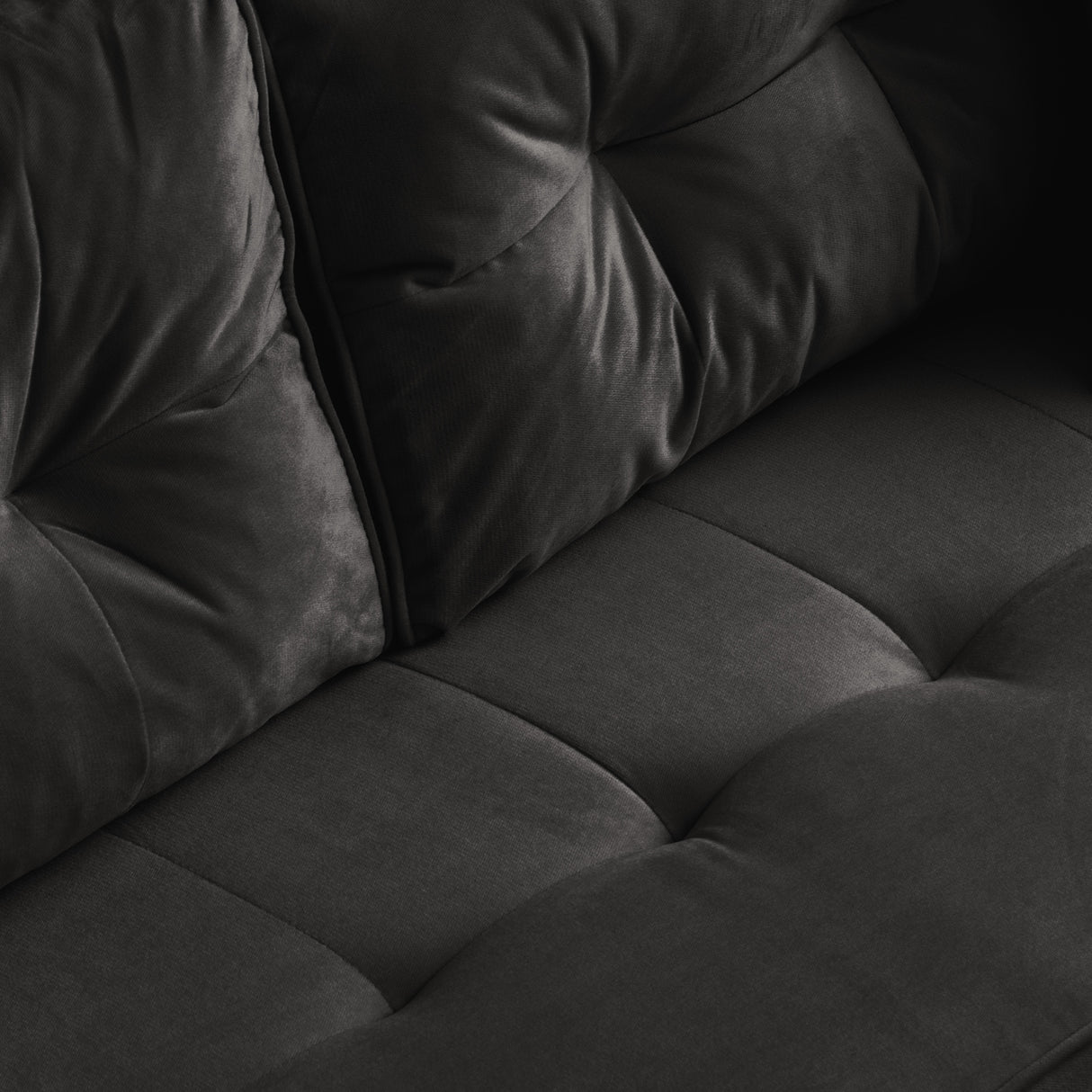 Velvet Sofa Couch Luxury Modern Upholstered sofa with 2 Pillows