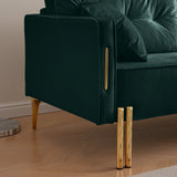 Velvet Sofa Couch Luxury Modern Upholstered sofa with 2 Pillows