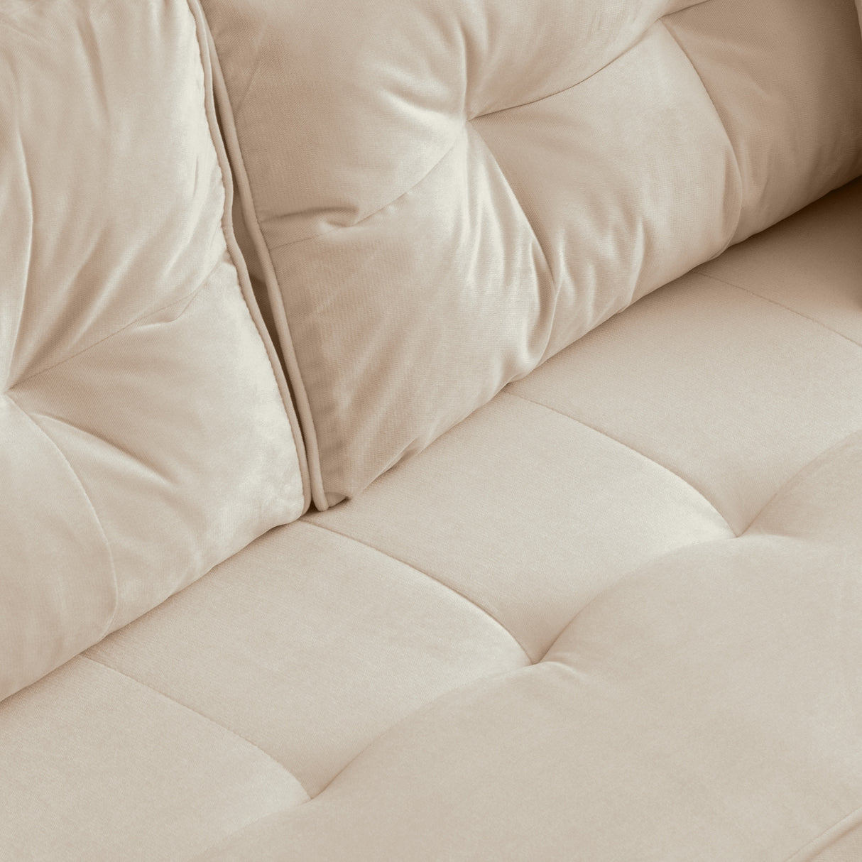 Velvet Sofa Couch Luxury Modern Upholstered sofa with 2 Pillows