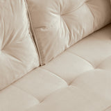 Velvet Sofa Couch Luxury Modern Upholstered sofa with 2 Pillows
