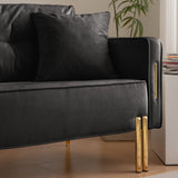 Velvet Sofa Couch Luxury Modern Upholstered sofa with 2 Pillows