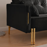 Velvet Sofa Couch Luxury Modern Upholstered sofa with 2 Pillows