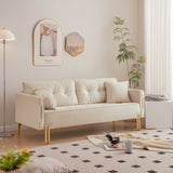 Velvet Sofa Couch Luxury Modern Upholstered sofa with 2 Pillows
