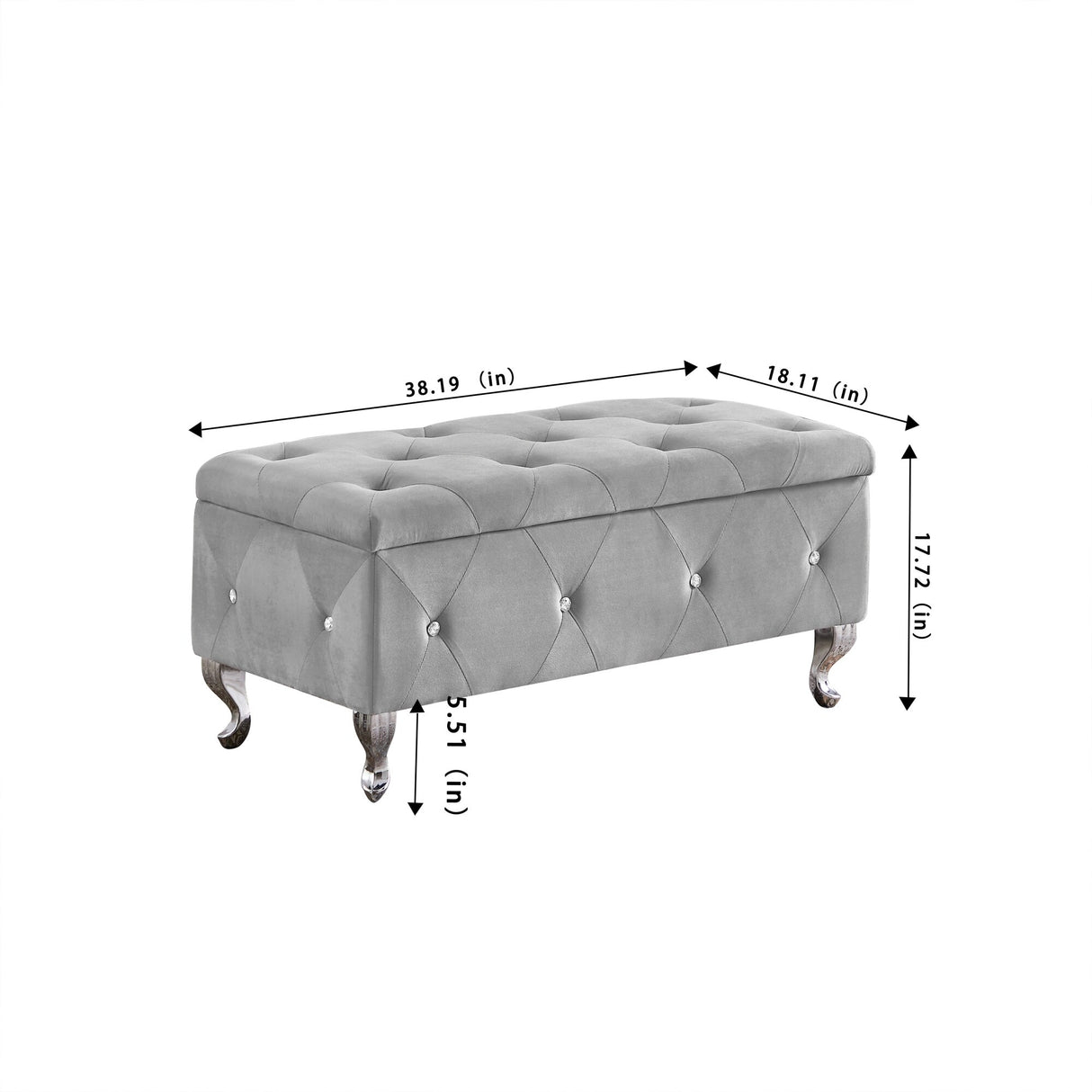 Velvet Storage Bench,Flip Top Entryway Bench Seat