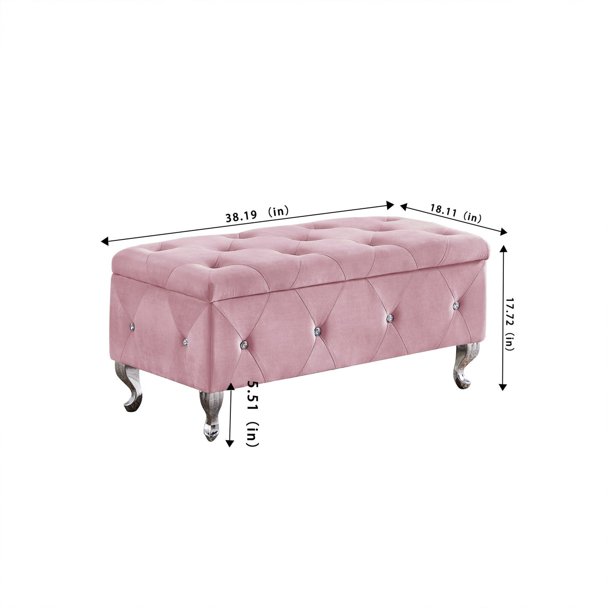 Velvet Storage Bench,Flip Top Entryway Bench Seat