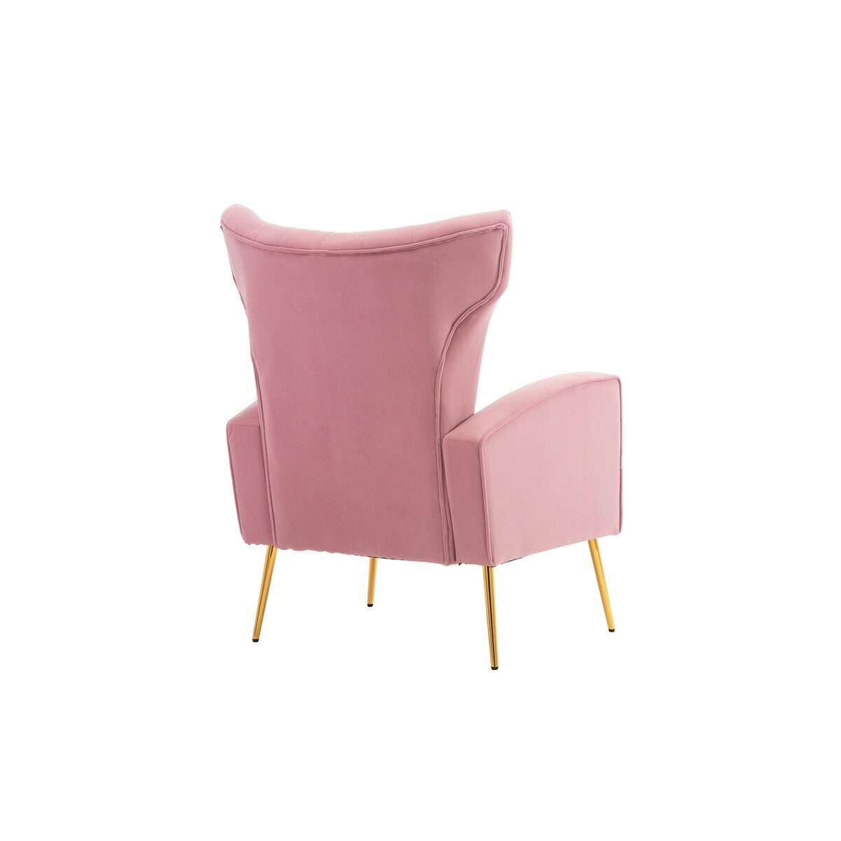 Velvet/Teddy Accent Wingback Chair With Golden Finished Leg - 27.6'' W x 28.3'' D x 40'' H