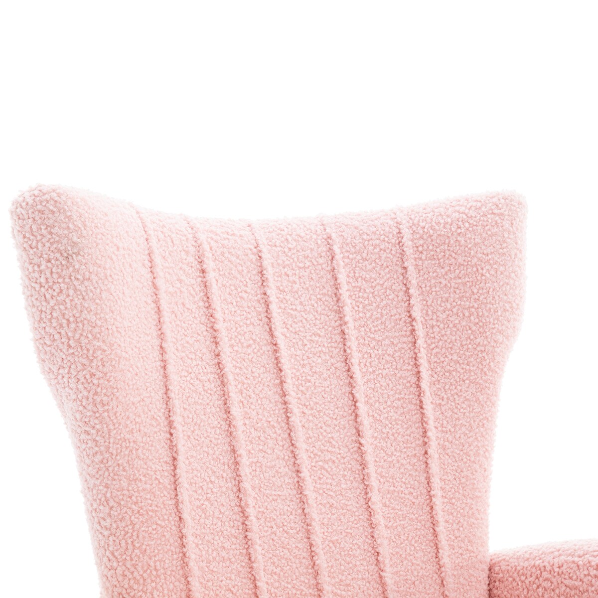 Velvet/Teddy Accent Wingback Chair With Golden Finished Leg - 27.6'' W x 28.3'' D x 40'' H