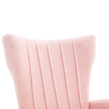 Velvet/Teddy Accent Wingback Chair With Golden Finished Leg - 27.6'' W x 28.3'' D x 40'' H