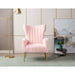 Velvet/Teddy Accent Wingback Chair With Golden Finished Leg - 27.6'' W x 28.3'' D x 40'' H
