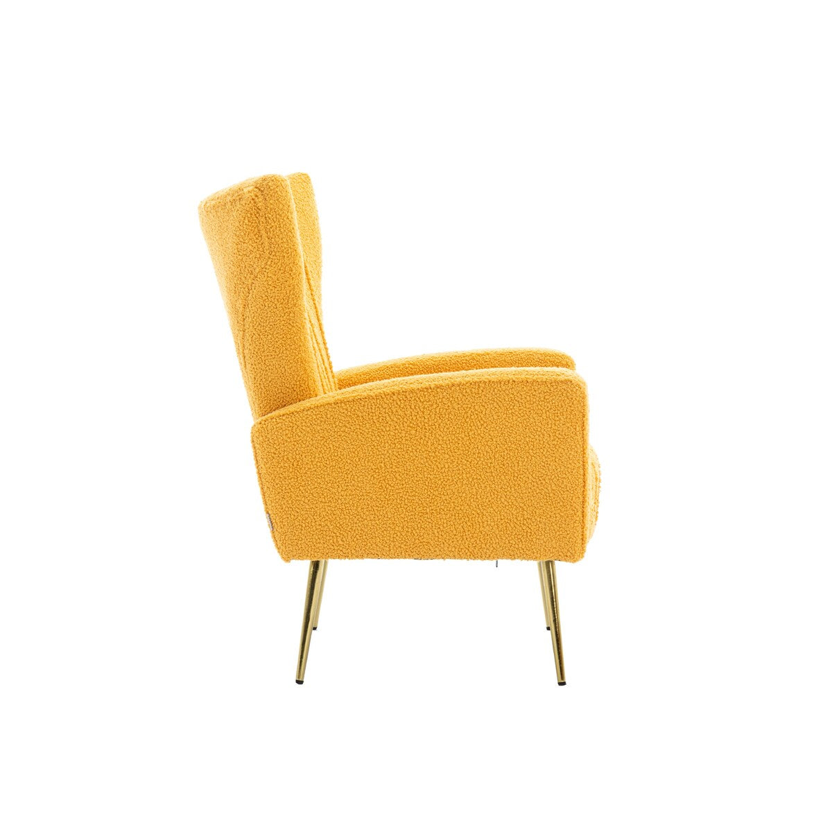 Velvet/Teddy Accent Wingback Chair With Golden Finished Leg - 27.6'' W x 28.3'' D x 40'' H