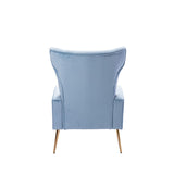 Velvet/Teddy Accent Wingback Chair With Golden Finished Leg - 27.6'' W x 28.3'' D x 40'' H
