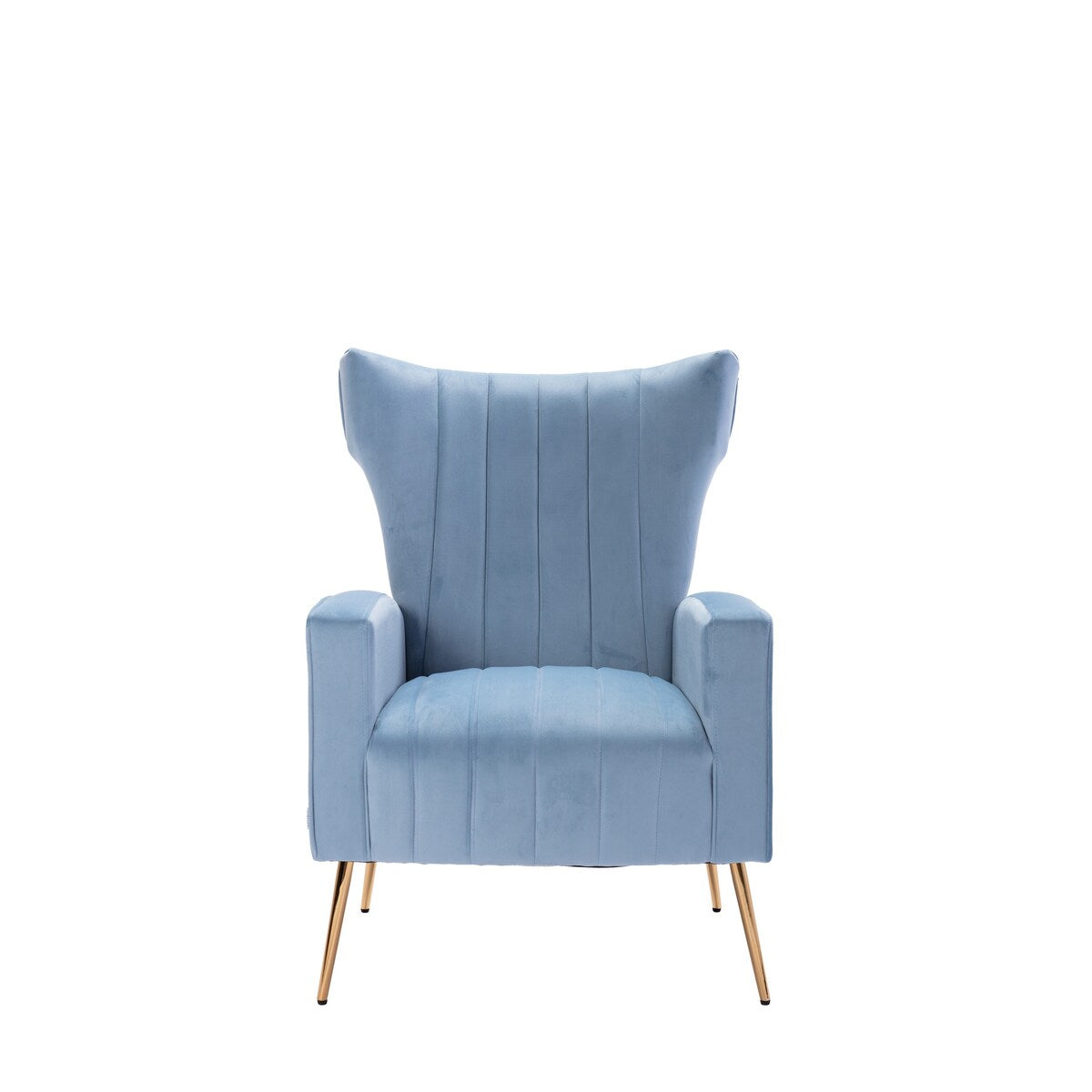 Velvet/Teddy Accent Wingback Chair With Golden Finished Leg - 27.6'' W x 28.3'' D x 40'' H
