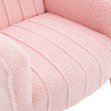 Velvet/Teddy Accent Wingback Chair With Golden Finished Leg - 27.6'' W x 28.3'' D x 40'' H