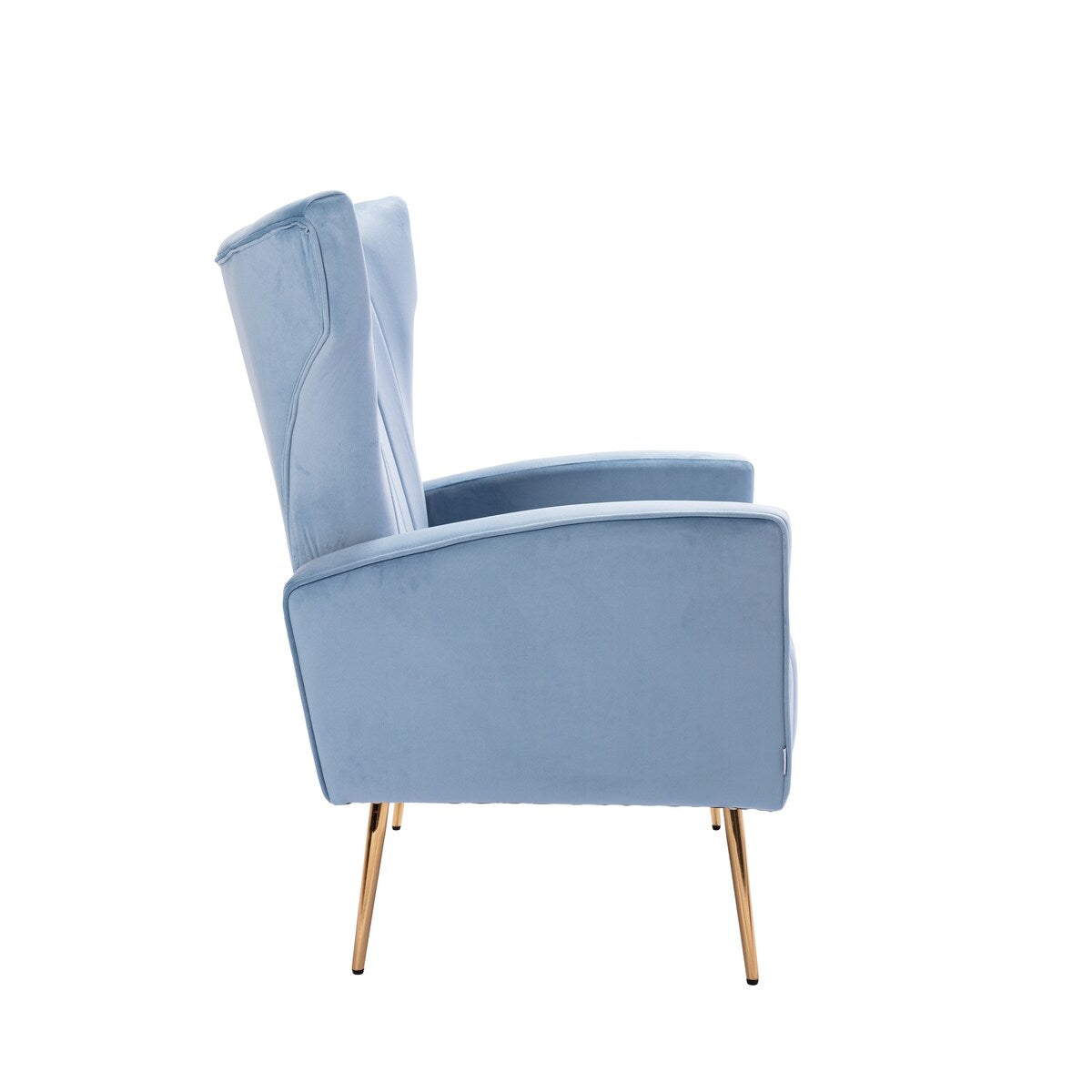 Velvet/Teddy Accent Wingback Chair With Golden Finished Leg - 27.6'' W x 28.3'' D x 40'' H