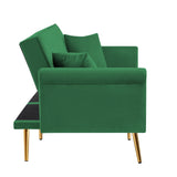 Velvet Tufted Accent Sofa Couch Modern Loveseat Sofa Futon Sofa Bed with 2 Pillows