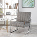Velvet Tufted Armchair Silver Armrest Accent Chair