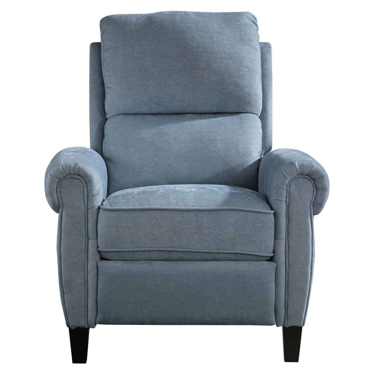 Chenille Upholstered Push Back Recliner with Solid Footrest