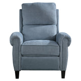 Chenille Upholstered Push Back Recliner with Solid Footrest