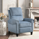 Chenille Upholstered Push Back Recliner with Solid Footrest
