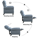 Chenille Upholstered Push Back Recliner with Solid Footrest