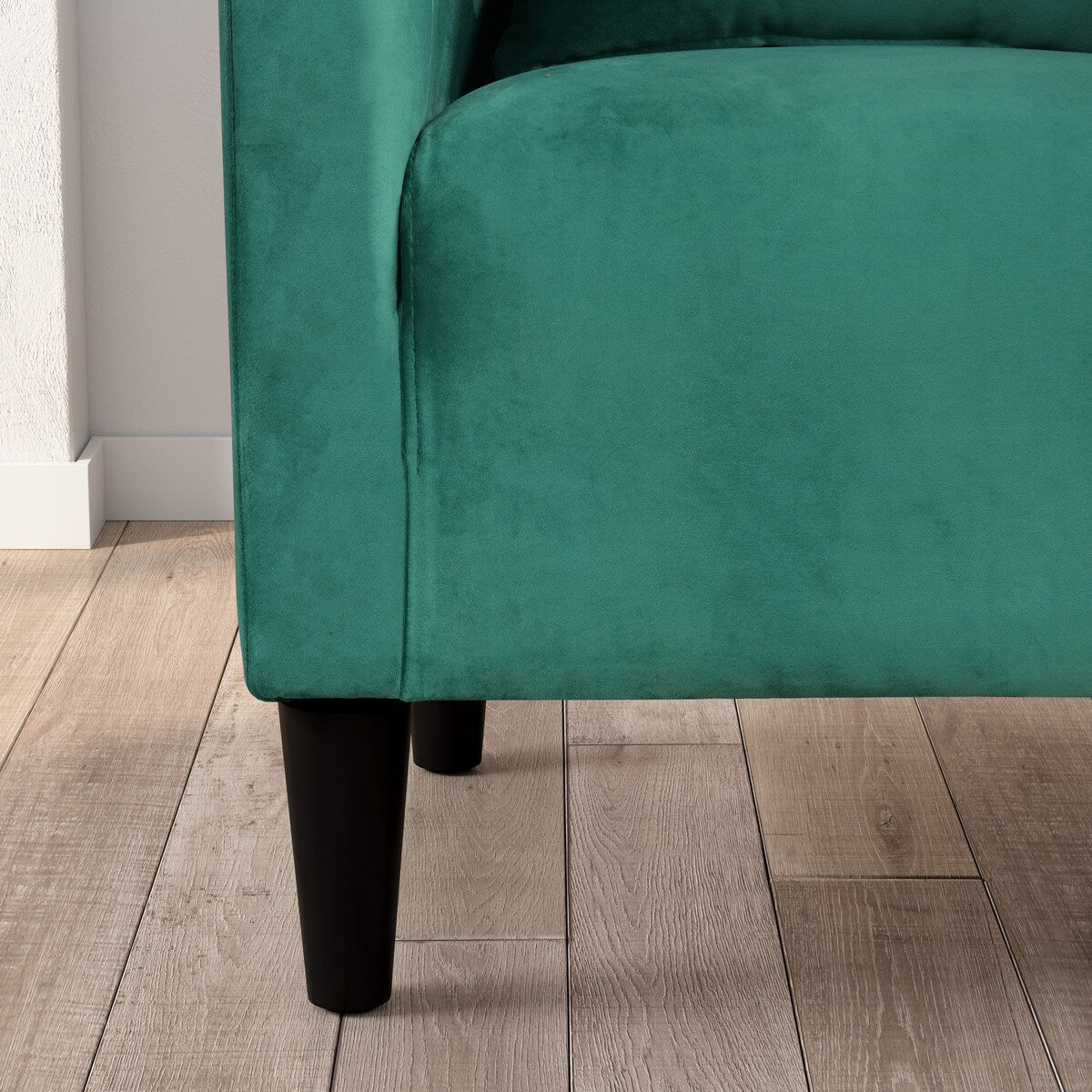 Velvet Upholstered Barrel Chair with Pillow